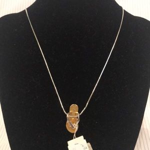 NWT Lia Sophia flip flop necklace